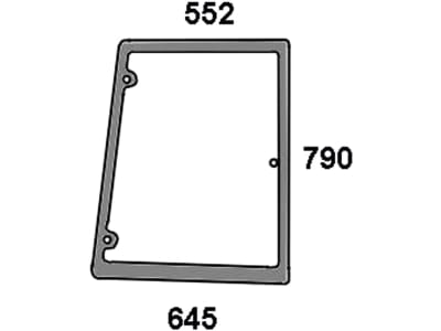 Seitenscheibe, grün, rechts, Siebdruck, für Case IH MXM, Fiat M, Ford New Holland TM, TS, 5000, 6000, 7000, 8000