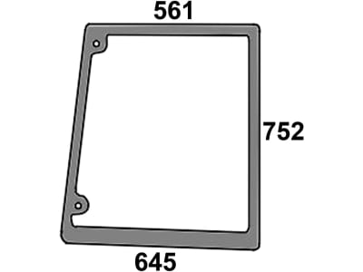 Seitenscheibe, grün, rechts, Siebdruck, für Case IH JXU, Ford New Holland T, TL, TLA, 4000, 5000, 6000, 7000