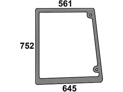 Seitenscheibe links, grün, Siebdruck, für Traktor Case IH, New Holland, Ford