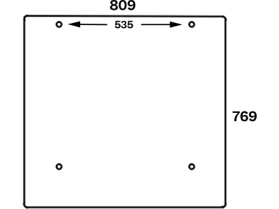 Heckscheibe, grün, 2-Loch-Befestigung, für Renault 461, 551, 651, 751, 781, 55-14, 65-14, Kabine hohe Ausführung