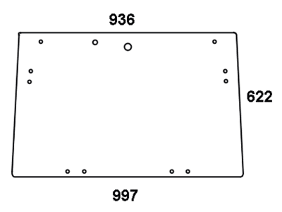 Frontscheibe, grün, für Valtra A, 600, 700, 900, Kabine A; AN