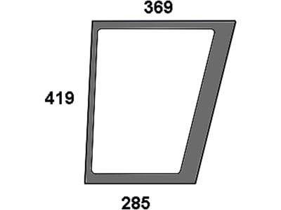 Frontscheibe, grün, unten links, geklebt, Siebdruck, für Valtra A, 600, 700, 900, Kabine A; AN