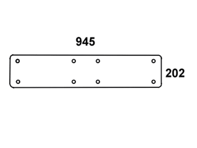Heckscheibe, klar, unten, Bohrungen 8, für John Deere 3-Zylinder 900, 1000, 4-Zylinder 1000, 2000, Kabine MC-1; CC-2
