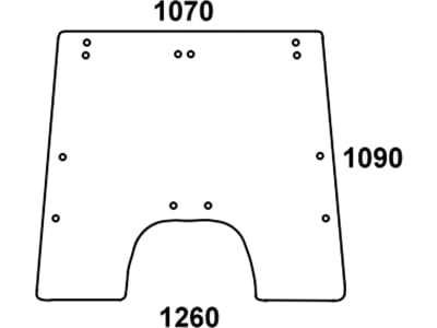 Frontscheibe klar für John Deere 4-Zylinder 1000, 2000, Kabine MC-1; CC-2 Frontscheibe klar für John Deere 4-Zylinder 1000, 2000, Kabine MC-1; CC-2