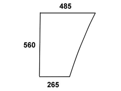 Türscheibe grün unten links, für John Deere Traktor 1000, 2000, 3000, 4000, Kabine SG-2 ab Nr. 071269