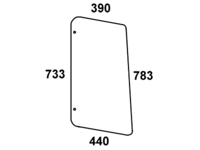 Seitenscheibe, klar, links/rechts, für Claas Ceres, John Deere 3000, Kabine MX 3; MX 4