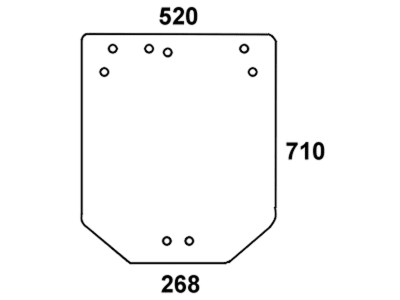 Heckscheibe, grün, 6-Loch-Befestigung, für John Deere 5000 V, Kabine Lochmann LX 036731/036420