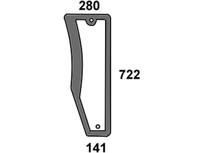 Frontscheibe, grün, unten links, Siebdruck, für John Deere 5000, Kabine Lochmann LX 036731/036420