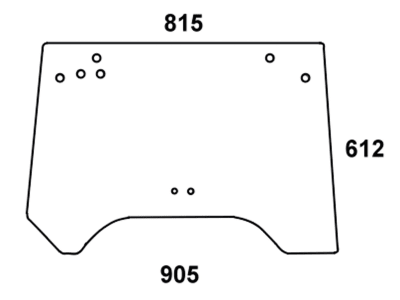 Heckscheibe, grün, 6-Loch-Befestigung, für John Deere 5300 N, 5400 N, 5500 N bis Serien-Nr. 008249, Kabine Lochmann LX 036731/036420