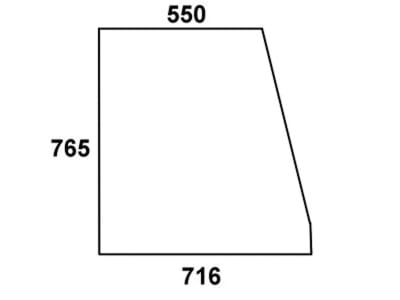 Türscheibe, klar, oben links, für Steyr 8140, 8150, 8160, 8170