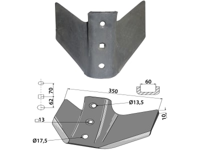 Industriehof® Flügelschar 350 mm für Kerner Komet, 101.KER-03