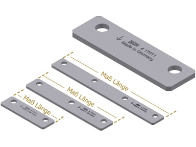 Schumacher Führungsplatte kakigrau, 256 x 4 mm, Bohrungen 4