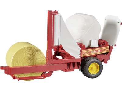 Bruder® Modell "McHale Ballenwickler" mit schwarzem und ockerbraunem Rundballen 1:16, 02122 Bruder® Modell "McHale Ballenwickler" mit schwarzem und ockerbraunem Rundballen 1:16, 02122