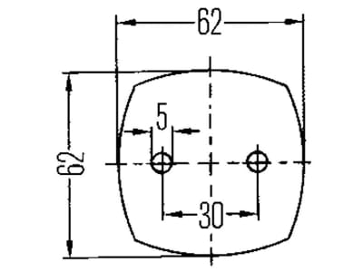 Hella® Positionsleuchte eckig, seitlich links/rechts, 62 x 62 x 40 mm, mit Umrisslicht, 2XS 005 639-002