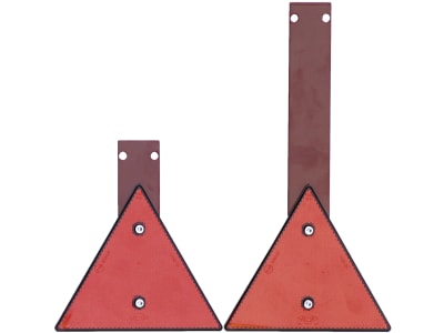 Rückstrahler dreieckig, rot, mit Pendel aus Edelstahl Rückstrahler dreieckig, rot, mit Pendel aus Edelstahl