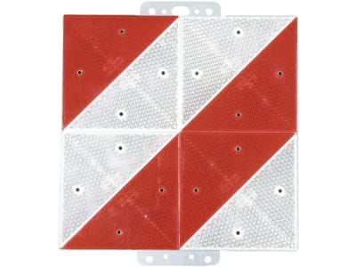 Warntafel rechts 285 x 285 mm rot; weiß, reflektierend, Kunststoff; Stahl, verzinkt Warntafel rechts 285 x 285 mm rot; weiß, reflektierend, Kunststoff; Stahl, verzinkt