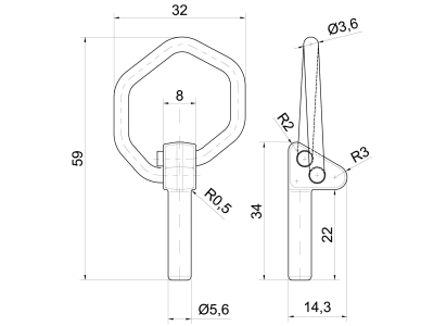 Klappsplint 22 x 5,6 mm für Amazone Kreiseleggenzinken