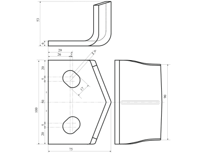 Schraubenschutz Abstand Bohrungen 50 – 60 mm für Kreiseleggenzinken Maschio Kreiseleggen DL, DS, DC, DM