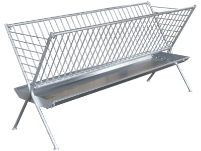 KERBL Heuraufe 250 x 123 x 88 cm ohne Dach feuerverzinkt, für Kälber, Schafe, Ziegen und Wild, kleine Ballen und loses Heu, 291293