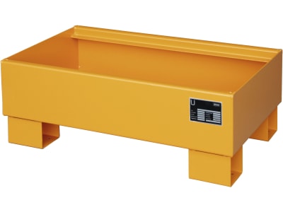 BAUER® SÜDLOHN Auffangwanne "AW 60-1" Auffangvolumen max. 65 l, für Kleingebinde, ohne Gitterrost, lackiert gelborange (RAL 2000)