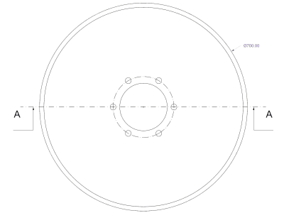 Sechscheibe 700 x 8 mm, ZB 20 mm, gerade, glatt, für Horsch Grubber Terrano FM Hangsech