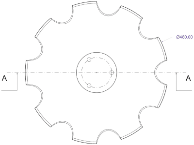 Eggenscheibe 460 x 4 mm, LK 79 mm, gewölbt, gezahnt, für Horsch Grubber Terrano, Tiger, Sämaschine Pronto, Maestro, Express Eggenscheibe 460 x 4 mm, LK 79 mm, gewölbt, gezahnt, für Horsch Grubber Terrano, Tiger, Sämaschine Pronto, Maestro, Express