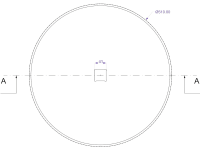 Eggenscheibe 510 x 6 mm, LK , ZB Vierkant, 41 x 41 mm, gewölbt, glatt, für Dal-Bo Scheibenegge