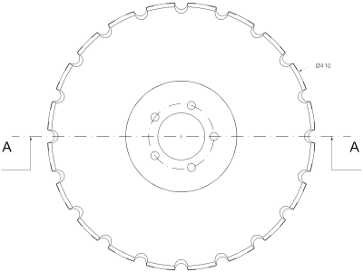 Säscheibe 410 x 5 mm gezahnt, Bohrung rund, Accord, Kverneland: Sämaschine