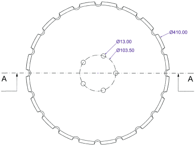 Säscheibe 410 x 5 mm gezahnt, Bohrung rund, Väderstad: Sämaschine Rapid