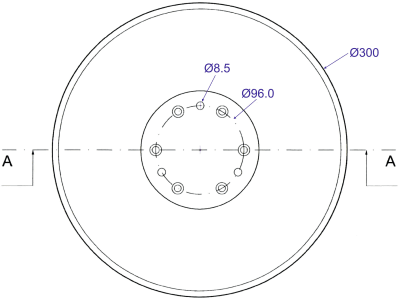 Säscheibe, 300 x 3 mm glatt, Bohrung rund und 90° angesenkt, Accord, Kverneland: Sämaschine DA, DA-S, DA-X, DC, DL, DT, DV, DG, DF1, DF2, I-drill PRO, KLX, MSC