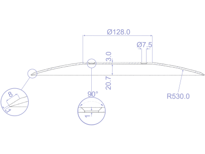 Säscheibe, 300 x 3 mm glatt, Bohrung rund und 90° angesenkt, Accord, Kverneland: Sämaschine DA, DA-S, DA-X, DC, DL, DT, DV, DG, DF1, DF2, I-drill PRO, KLX, MSC