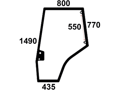 Türscheibe, grün, links, Siebdruck, für Massey Ferguson 5000, 6000, 7000, 8000