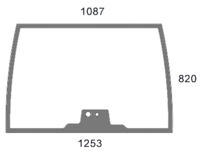 Frontscheibe, klar, Siebdruck, für Fendt Farmer 300, 400, Favorit 500, 700, 800, 900