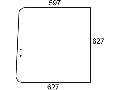 Seitenscheibe, klar, für Mercedez-Benz MB-Trac 65/70, 70–1800, Kabine Westberga