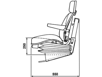 Traktorsitz "Profi-Star 2 Plus", luftgefedert, in der Rückenlehne, PVC/Stoff