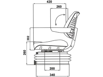 Traktorsitz "Compact Star MC", mechanisch gefedert, PVC/Stoff Traktorsitz "Compact Star MC", mechanisch gefedert, PVC/Stoff