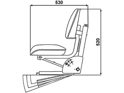 Traktorsitz "VS 100", mechanisch gefedert, PVC-Kunstleder, schwarz