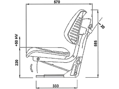 Traktorsitz "VS 100 Plus HV", mechanisch gefedert, PVC/Stoff Traktorsitz "VS 100 Plus HV", mechanisch gefedert, PVC/Stoff