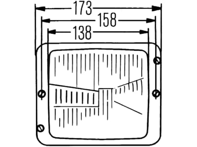 Hella® Hauptscheinwerfer links/rechts, Halogen H4, 12 V, 173 x 144 x 99 mm, quadratisch, 1AA 004 109-201 Hella® Hauptscheinwerfer links/rechts, Halogen H4, 12 V, 173 x 144 x 99 mm, quadratisch, 1AA 004 109-201