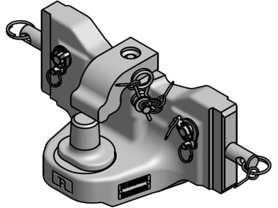 Rockinger Pitoneinsatz "RO820A", manuell mit Fahrstuhllager, 310/22/30 mm, schwarz, für Traktor mit Anhängebock, RO820A1040C