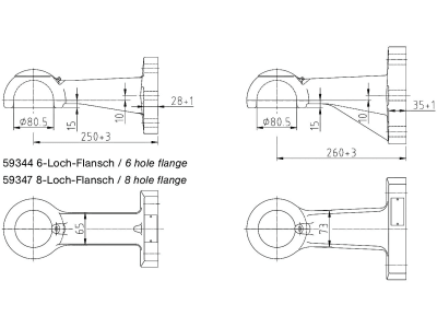 Rockinger Kalotte "ROE59353/ROE59344" mit Flansch, zur Verbindung mit Kupplungskugel Ø 80 mm