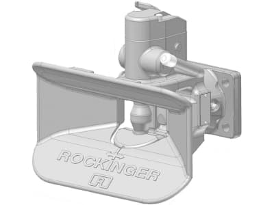 Rockinger Zugmaul "RO846B" automatisch mit Flansch, Handhebel abwärts, B x H 160 × 100 mm, Ø Bolzen 38 mm, für landwirtschaftliche Anhänger und selbstfahrende Maschinen, RO846B5040C