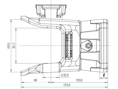 Rockinger Zugmaul "RO810B", mechanisch mit Flansch B x H 120 × 55 mm, mit Einhandstecker ROE 66887, für Traktor Same Dorado 85, RO810B30506