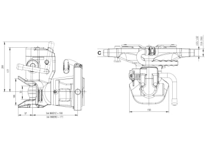 Rockinger Zugmaul "RO873D", automatisch mit tieferen Maulgrund und Adapterplatte, 390/25/32 mm, Ø Bolzen 36 mm, schwarz, für Traktor mit Anhängebock, RO873D90301