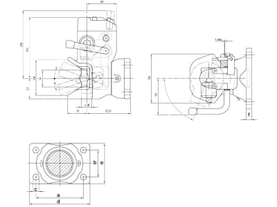 Rockinger Zugmaul "RO873B" automatisch mit tieferem Maulgrund und Flansch, B x H 140 × 80 mm, Ø Bolzen 36 mm, für Traktor, RO873B40301