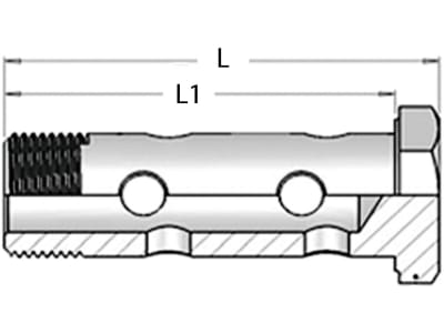 Doppel-Hohlschraube "HS" M 12 x 1,5, Niederdruck, Stahl, verzinkt