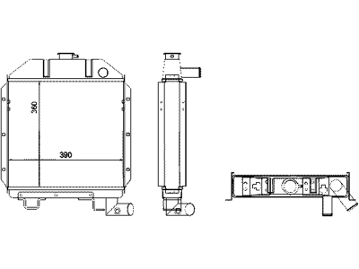 Wasserkühler für Traktor Case IH 323, 353, 383, 423, 453, 423E, 453E, 440007N