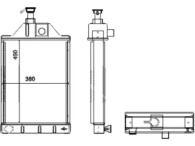 Wasserkühler für Traktor, Baggerlader Massey Ferguson 50–50B, 165–188, 765, 440053N Wasserkühler für Traktor, Baggerlader Massey Ferguson 50–50B, 165–188, 765, 440053N