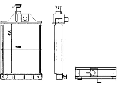 Wasserkühler für Traktor, Baggerlader Massey Ferguson 50–50B, 165–188, 765, 440053N