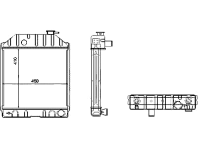 Wasserkühler für Traktor Fiat 10er-, 100er- und 1000er-Serie, Netz 450 x 410 x 50 mm, 440082N